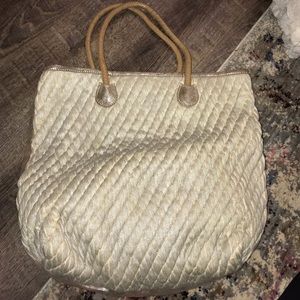 anthropologie metallic tote - gently used